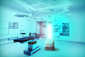 Roboter desinfizieren Patientenzimmer