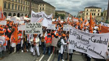 1.500 Ärzte kommunaler Kliniken streikten in München